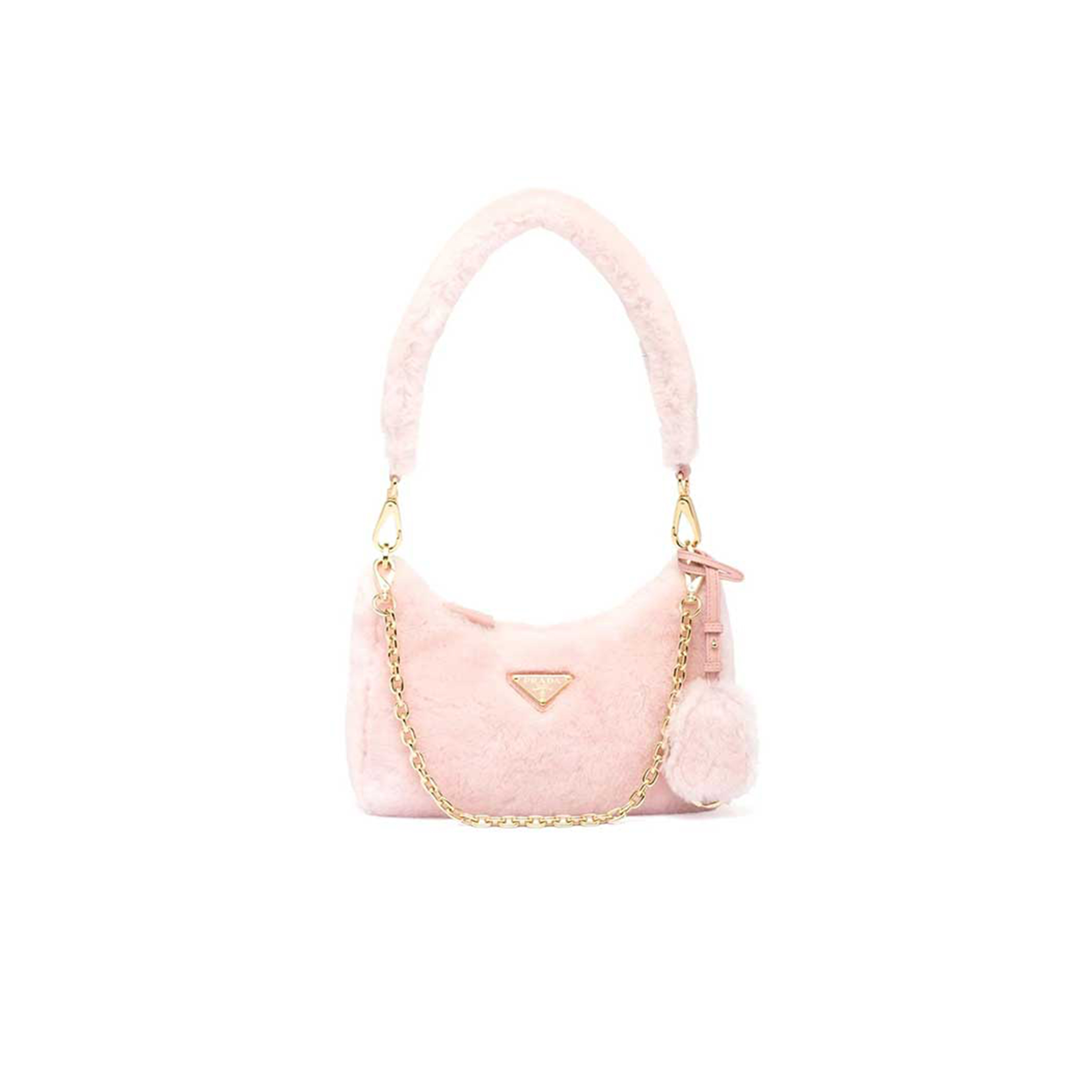 Pra*a re-edition shearling mini bag 1bc204 (22*18*6cm)